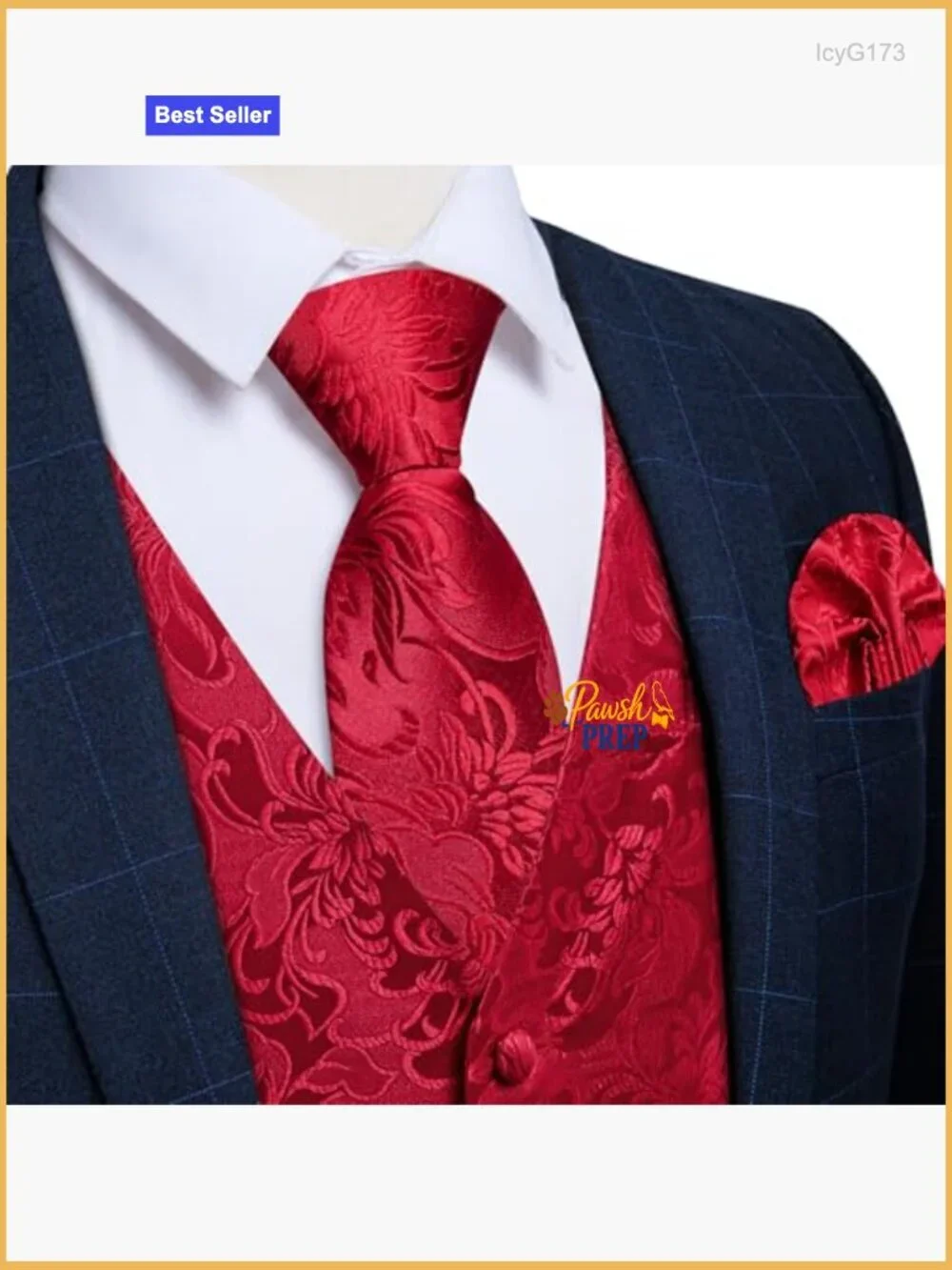 Men's Silk Polyester Vest Set with Tie Accessories for Formal Wear